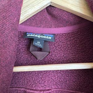 PATAGONIA Solid Maroon "Better Sweater" Front Knit Jacket Coat